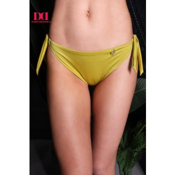   2450 Bikini alsó oldaltkötős klasszikus fiatalos fazonú Lurex-zöld