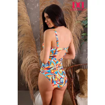 2470 03 Fürdőruha pushup Sárga-virágmintás