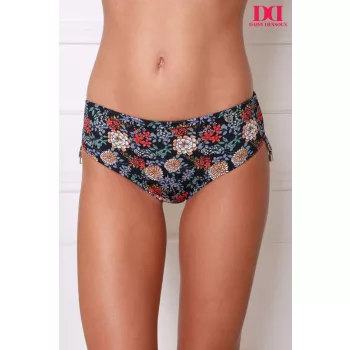 2555 08 Bikini alsó Fekete-virágmintás